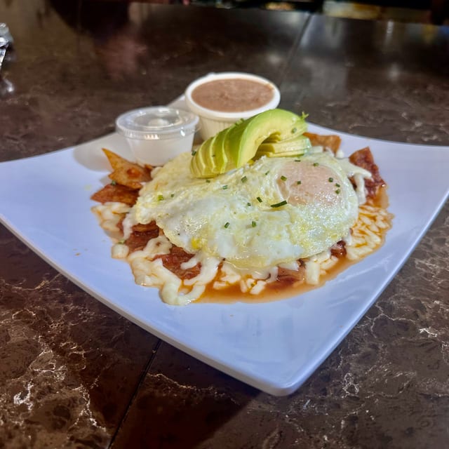 Stacked Enchilada Breakfast.