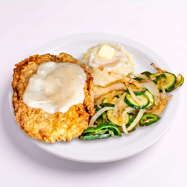 Chicken Fried Steak with Eggs.